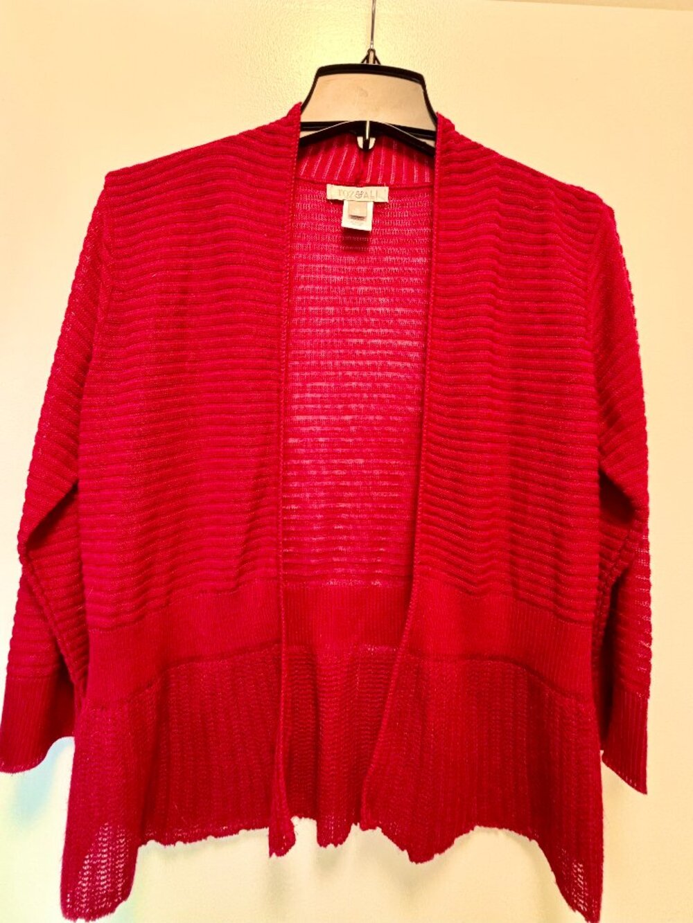 Roz & Ali red sheer sweater, size M